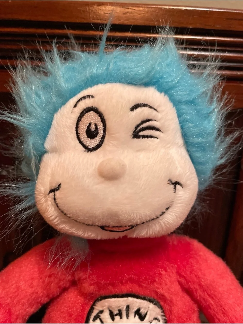 Red Thing 2 Plush Toy with Blue Hair - Kids Toy